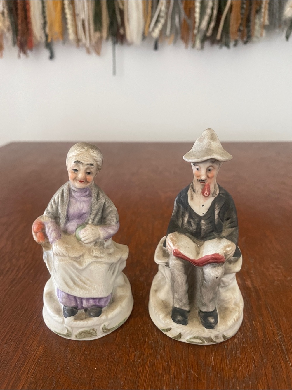 Charming Vintage Figurine senior couple enjoying life